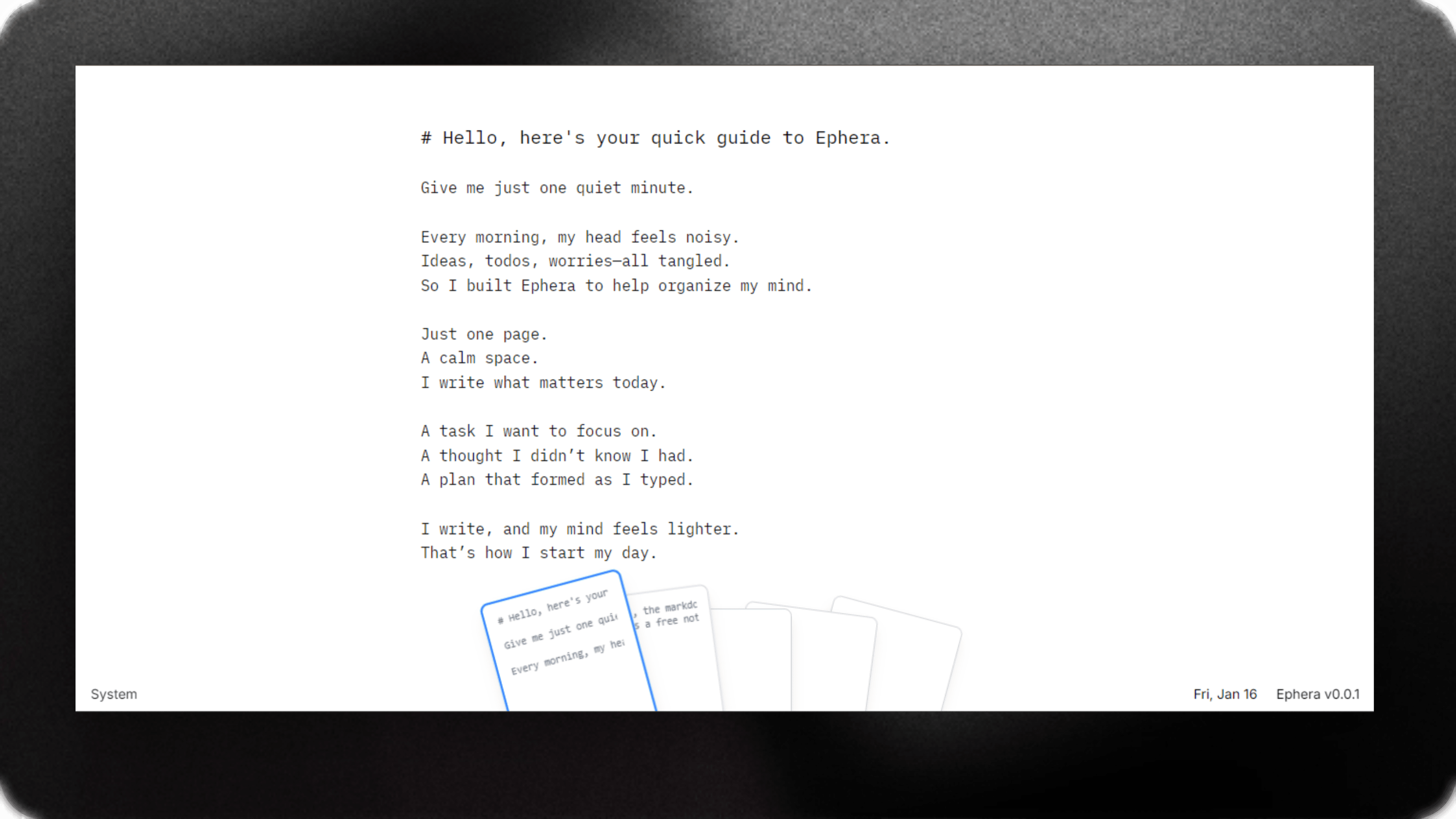 Ephera Note preview